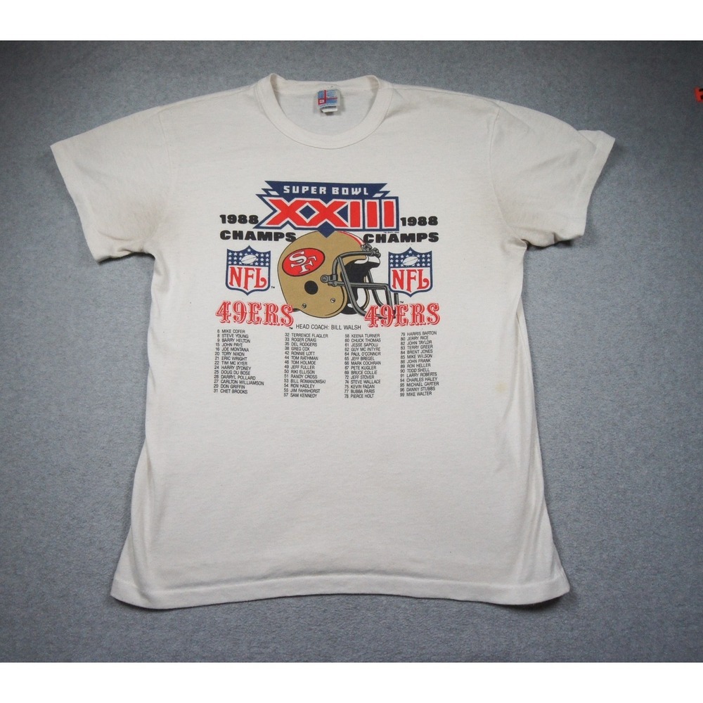 Vintage San Francisco 49ers Shirt Mens XLarge White 80s NFL Football Super Bowl